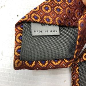 Canali Accessories - CANALI Macclesfield Tie Geometric Brown Gold Silk Canali Accessories - CANALI Macclesfield Tie Geometric Brown Gold Silk